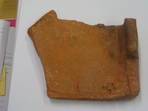 Roman Tile with Cat Footprint